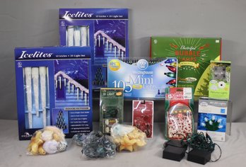 Group Lot Of Wide Variety Of Christmas Lights And Accessories