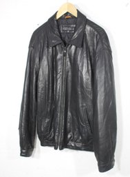 Perry Ellis Portfolio  Genuine Lambskin Leather Jacket Black- Size XXL