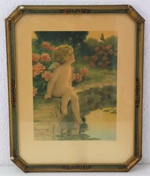 Vintage Framed Print The Butterfly Bessie Pease Gutmann