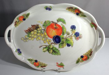 Vintage Ceramica Due Torri Italian Hand Painted Platter-22.5' X 15'