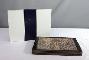 Set Of 6 Vintage Pimpernel English Cork-Backed Placemats With Box