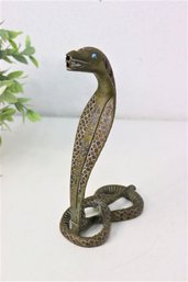 Vintage Art Deco Style Brass Standing Cobra