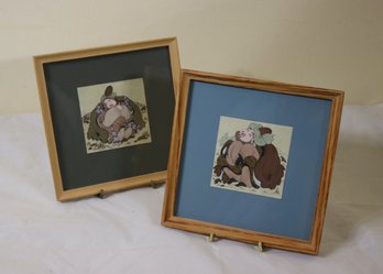 Pair Of  Framed Japanese  Prints