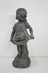 Cast Shy And Barefoot Girl Cast Black Composite Figurine