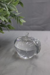 Three Glass Apple Paperweights