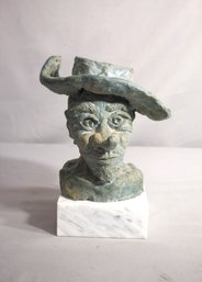 Sculptural Bust By A.S. - A Vivid Character Study