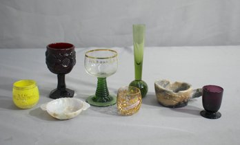 Group Lot Of Vintage Glasses And Assorted Tabletop