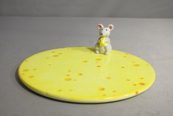 Adorable Mouse On Cheese Platter