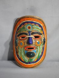Traditional Hand-Painted Ceremonial Mask - Evident Repair