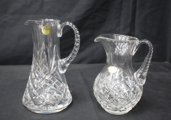 Pair Of Exquisite Europa Crystal Pitchers