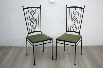 Pair Of Mid Century MODERN GALLO Original Iron Works Iron Bistro Chairs