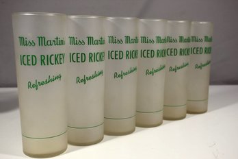 Set Of Six  Vintage Miss Martini Iced Rickey Glass