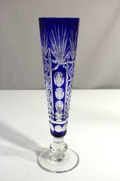 Cobalt Blue And Glass Vase -11.5'