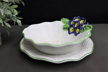 Gasket Porcelain Woven Bowl And Underplate