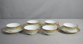 Cauldon England #9226 Porcelain Tea Set - 6 Cups And 4 Saucers