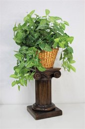 Vintage Wood Corinthian Column Plant Stand - Fine Arts Furn, Grand Rapids