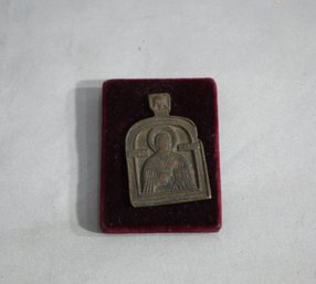 Antique Russian Orthodox Bronze Religious Icon