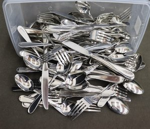 Group Lot Of Mixed Stainless Steel Flatware