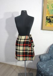 Vintage Girltown Classic Plaid Wrap Around Skirt - Size 10