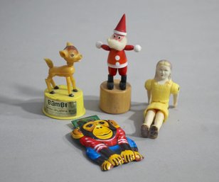 Vintage Lot Of 4 Plastic And Tim Toy Figurines