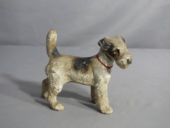 Antique Hubley Cast Iron Fox Terrier Dog Doorstop