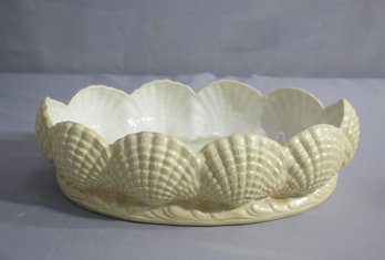 Vintage Porcelain Scallop Shell Oval Bowl