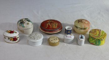 Group Lot Of 9 Small Trinket Boxes