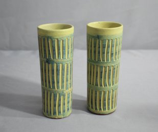 Two Mid-Century Modern Puerto Rican Pottery Highball/Tiki Glasses