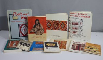 Group Lot Of Books On Native American Textiles/Weaving And Baskets/Rugs