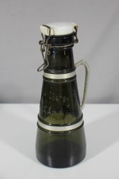 Green Glass Growler Cerveceria Centroamericana With Flip Top Stopper & Handle