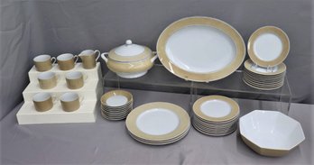 Partial Rondelet Taupe By FITZ & FLOYD Dinnerware- (41pcs )