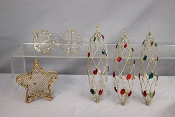 Group Lot Of Wire Holiday Ornament