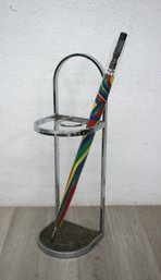 Vintage Chrome Leon Rosen Style Umbrella Stand