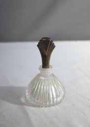 Vintage Art Deco Perfume Bottle With  Silver Plate Stopper