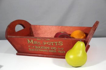 Wood Tray With Handles Mrs, Potts Baking Co.