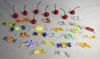 Vintage Collection Of Glass Candy And Fruit Ornaments