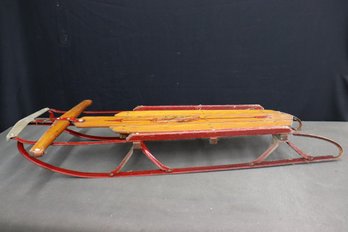 Vintage Flexible Flyer Sled. Paint Loss  Consistent With Age And Use
