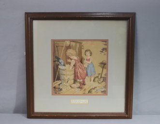 Vintage Framed Needlepoint Isaiah 41: 6 Yarn Expressions By Scripture Works