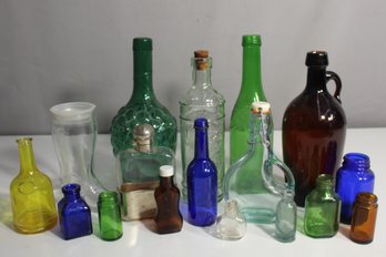 Vintage Glass Bottle Lot Liquor Medicine Soda And More