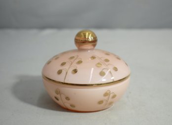 Mid-Century French Pink Glass Trinket Box