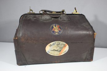 Vintage Doctor Bag With Traveling Stickers