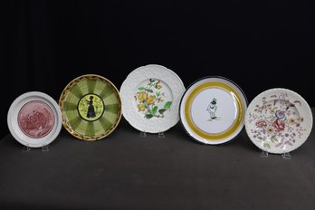Group Lot Of 5 Scenic And Colorful Plates