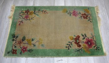 Vintage Hand-Woven Floral Accent Mat -54.5' X 34'