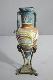 Greek Museum Replica Pottery Vase With Stand