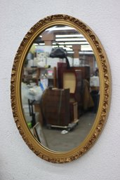 Fine Gothic Style Frame With Oval Wall Mirror