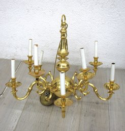 Large Brass 8 Light Chandelier