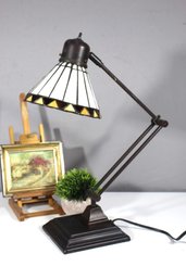 Stained Glass Shade Desk Tensor Lamp- Working