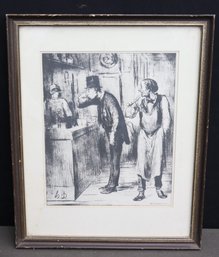 Ami De Personne  Nobody's Friend Honore Daumier Original Litho Matted