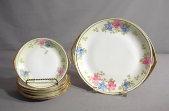 Springtime Symphony - Nippon Hand-Painted Porcelain Plates-(7)