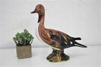 Hand-Painted Ceramic Standing Duck